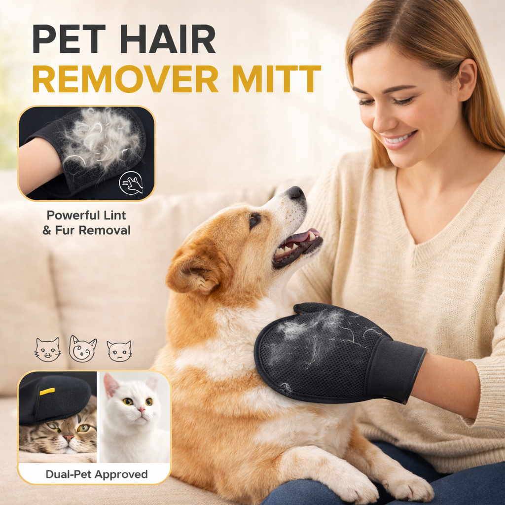 Pet hair remover mitt